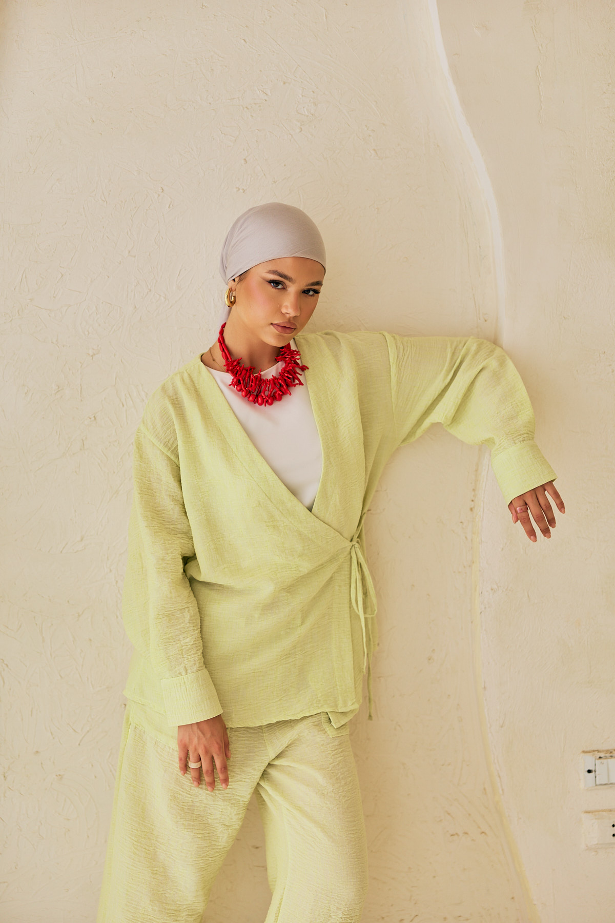 1Q1A9361.jpg Soft Wrap Detail Blouse - Image 1