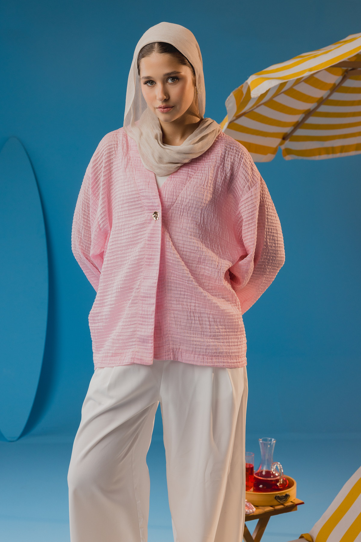 4Z6A8979.jpg Bubblegum Textured Top - Image 1