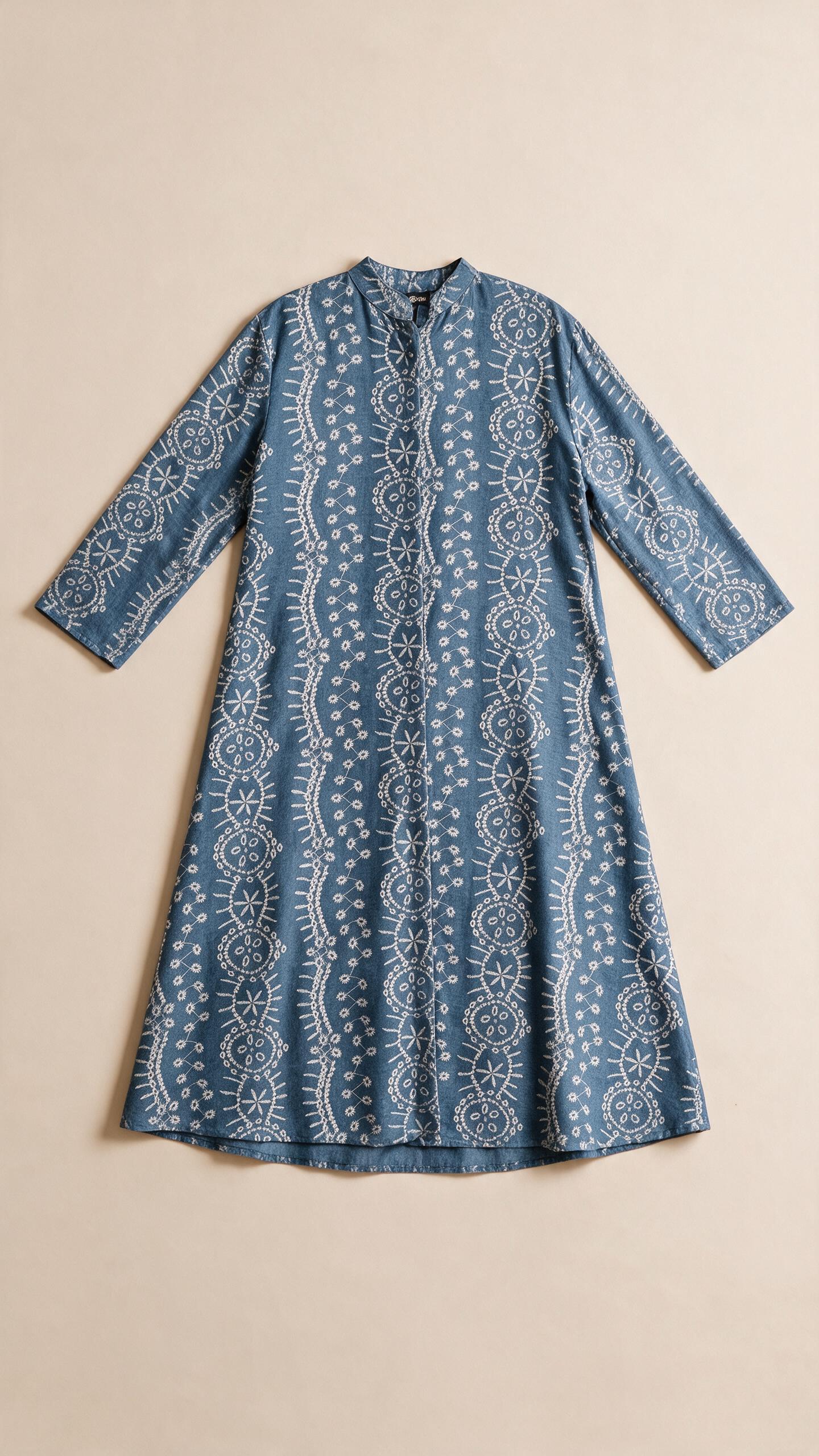 1730276.jpg Half-collar dress with wide sleeves - Image 1