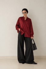 Polka Dot Satin Blouse